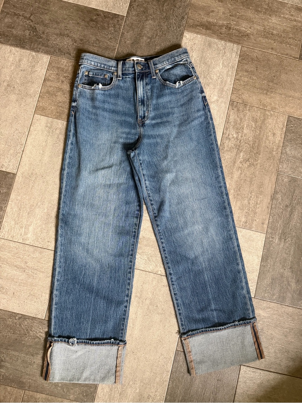 DAZE sz 29 EASTSIDE LOOSE CUFF IN RUSH HOUR Straight Leg Jeans - Picture 3 of 11